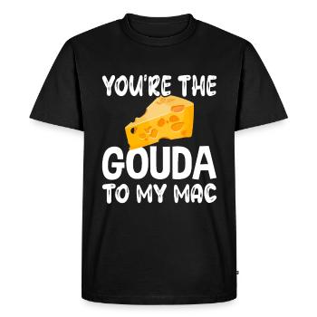 Gouda cheese obsession cheese addiction Gouda addiction - Men's Premium Organic T-Shirt - black - Front - Nico (187cm)