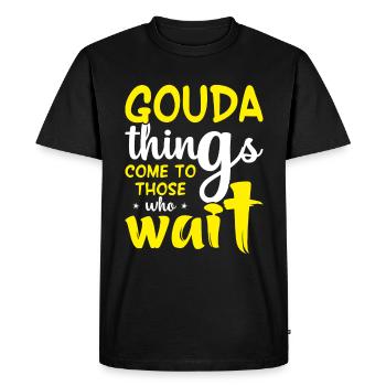 Gouda Things Cheese Obsession Cheese Factory - T-shirt Premium bio Homme - noir - Devant - Nico (187cm)