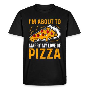 Pizza Love Addiction Cheese Pizza Wedding - T-shirt Premium bio Homme - noir - Devant - Nico (187cm)