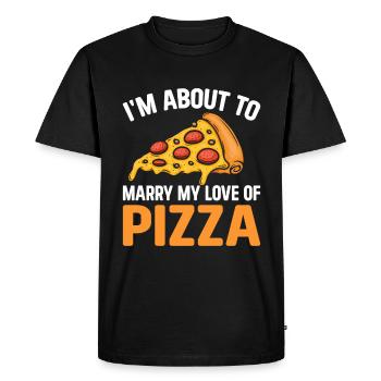 Pizza Love Addiction Cheese Pizza Wedding - T-shirt Premium bio Homme - noir - Devant - Nico (187cm)
