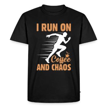 I live on coffee and chaos coffee drinkers - Men's Premium Organic T-Shirt - black - Front - Nico (187cm)