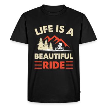 Life is a beautiful ride bike ride - Men's Premium Organic T-Shirt - black - Front - Nico (187cm)