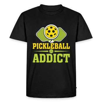 Pickleball Addictive Pickleball Raquette Padel - T-shirt Premium bio Homme - noir - Devant - Nico (187cm)