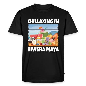 Tropical Vibes Relax in Maya Mexico Chilling - Men's Premium Organic T-Shirt - black - Front - Nico (187cm)