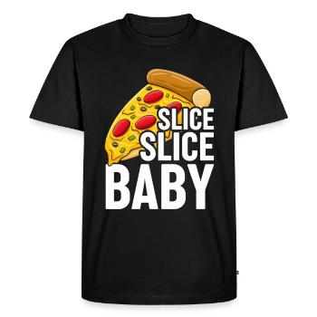 pizza pizza tranche de fromage pizza pizza pizza lover - T-shirt Premium bio Homme - noir - Devant - Nico (187cm)