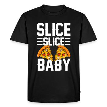 pizza pizza tranche de fromage pizza pizza pizza lover - T-shirt Premium bio Homme - noir - Devant - Nico (187cm)