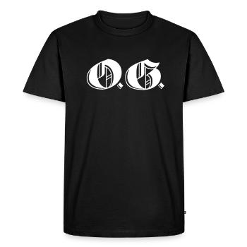 OG Original Gangster Gangsta O.G. Calligraphy - Men's Premium Organic T-Shirt - black - Front - Nico (187cm)