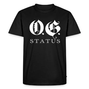OG Status Original Gangster Gangsta O.G. - Men's Premium Organic T-Shirt - black - Front - Nico (187cm)