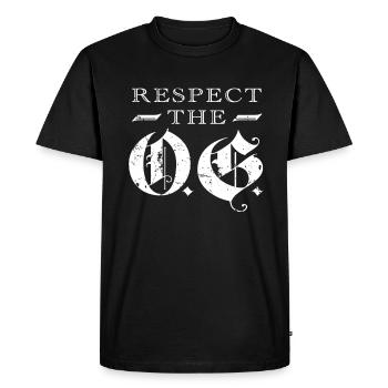 Respectez la calligraphie OG Original Gangsta - T-shirt Premium bio Homme - noir - Devant - Nico (187cm)