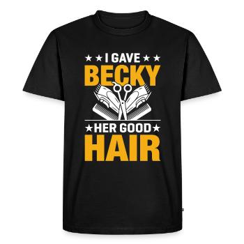 Dicton de coiffure pour les maîtres coiffeurs et coiffeurs - T-shirt Premium bio Homme - noir - Devant - Nico (187cm)