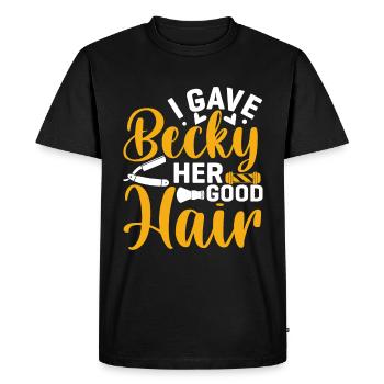 Dicton de coiffure pour les maîtres coiffeurs et coiffeurs - T-shirt Premium bio Homme - noir - Devant - Nico (187cm)