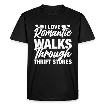 Romantic walk thrift store - Men's Premium Organic T-Shirt - black - Front - Nico (187cm)