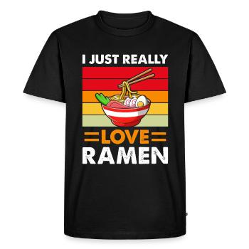 Ramen est ma nourriture japonaise préférée - T-shirt Premium bio Homme - noir - Devant - Nico (187cm)