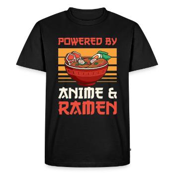 Ramen powered by anime noodles - Men's Premium Organic T-Shirt - black - Front - Nico (187cm)