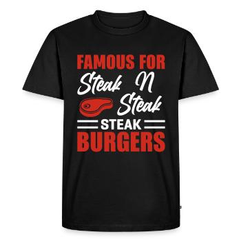 Steak Butcher Meat BBQ Burger - T-shirt Premium bio Homme - noir - Devant - Nico (187cm)