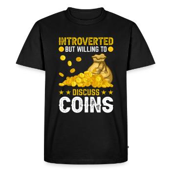 Collecting Coins Coin Collector Numismatics - Men's Premium Organic T-Shirt - black - Front - Nico (187cm)