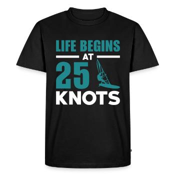 Planche à voile, Surf, Surf, Noeuds, Océan - T-shirt Premium bio Homme - noir - Devant - Nico (187cm)