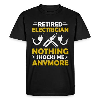 Électricien Électricien Électricien- Rien ne me choque du tout ! - T-shirt Premium bio Homme - noir - Devant - Nico (187cm)