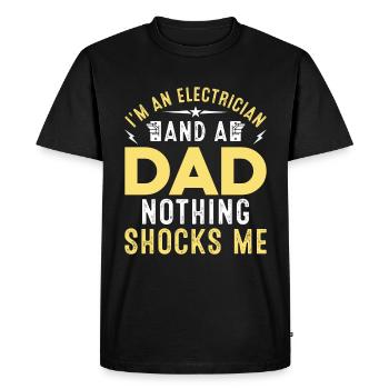 Electrician Shirt Profession Dad Electrical Engineering - Men's Premium Organic T-Shirt - black - Front - Nico (187cm)