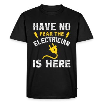 Électricien, Maître électricien, Artisan, Profession : Électricité - T-shirt Premium bio Homme - noir - Devant - Nico (187cm)