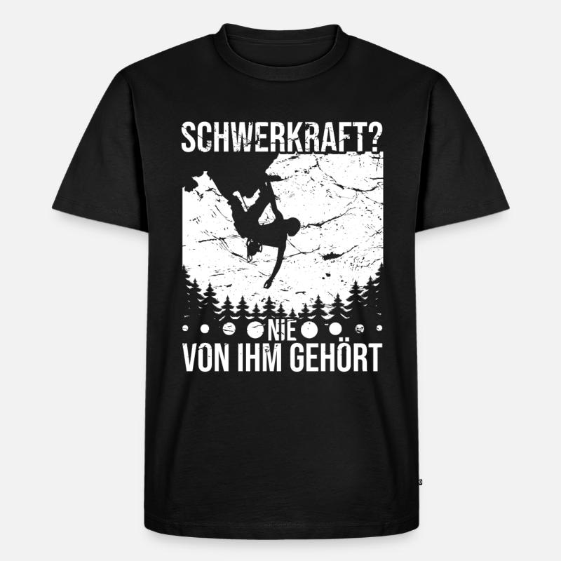 Kletterer Spruch Bouldern Boulderhalle Boulderer - Männer Premium Bio T-Shirt - Schwarz