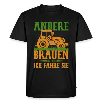 Kuhbauer Gülle fahren Traktorfahrer Landmaschine - Männer Premium Bio T-Shirt - Schwarz - Vorne - Nico (187cm)