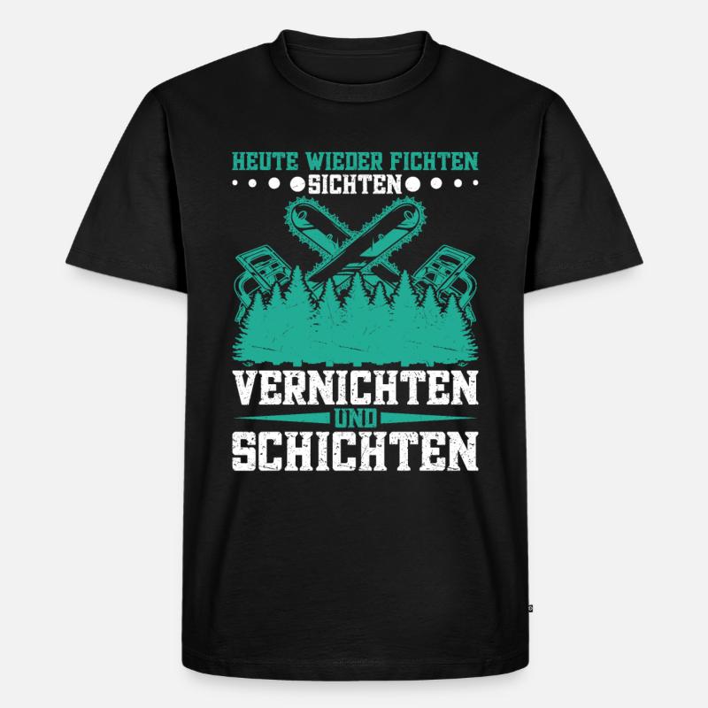 Baumpfleger Forstwirtschaft Waldarbeiter - Männer Premium Bio T-Shirt - Schwarz