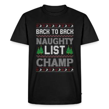 Christmas Naughty List Santa Claus - Men's Premium Organic T-Shirt - black - Front - Nico (187cm)
