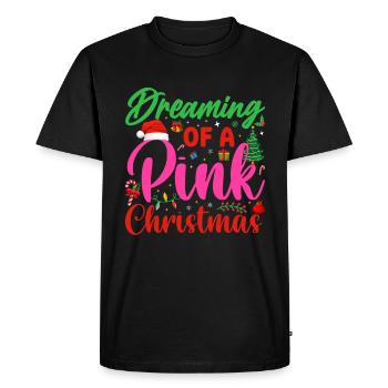 Noël en rose Sapin de Noël rose Père Noël - T-shirt Premium bio Homme - noir - Devant - Nico (187cm)