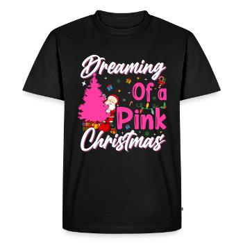 Noël en rose Sapin de Noël rose Père Noël - T-shirt Premium bio Homme - noir - Devant - Nico (187cm)