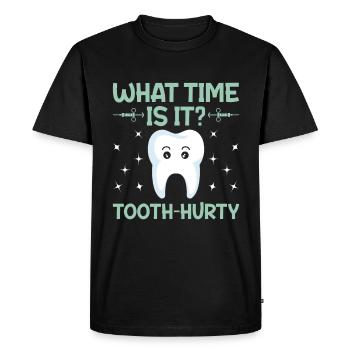 Dents Dentiste Dentaire Temps Dentaire Traitement Dentaire - T-shirt Premium bio Homme - noir - Devant - Nico (187cm)
