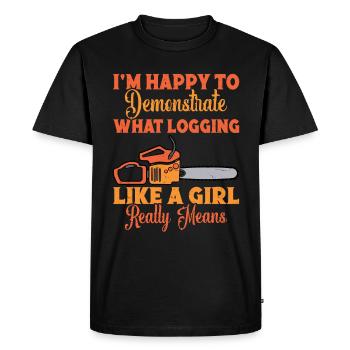 Équipement d’arboriculteurs bûcherons Holzha - T-shirt Premium bio Homme - noir - Devant - Nico (187cm)