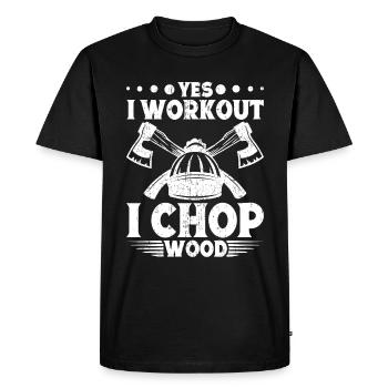 Lumberjack Equipment Wood Chopping Lumberjack Tree Planting - Men's Premium Organic T-Shirt - black - Front - Nico (187cm)