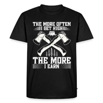 Lumberjack Lumberjack Equipment Arborist Rope H - Men's Premium Organic T-Shirt - black - Front - Nico (187cm)
