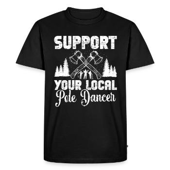 Arborist Equipment Rope Wood Chopping Lumberjack H - Men's Premium Organic T-Shirt - black - Front - Nico (187cm)