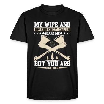 Bois De Découpe Bûcheron Corde Bûcheron Équipement Ba - T-shirt Premium bio Homme - noir - Devant - Nico (187cm)