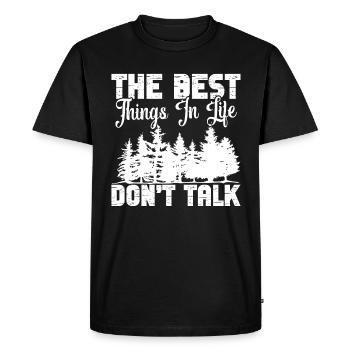 Forest Walk, Mountaineer, Tree Lover, Nature - Men's Premium Organic T-Shirt - black - Front - Nico (187cm)