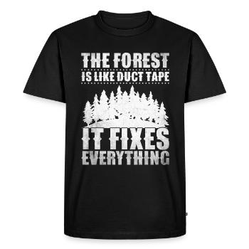 Mountaineer, Forest Walk, Tree Lover, Nature - Men's Premium Organic T-Shirt - black - Front - Nico (187cm)
