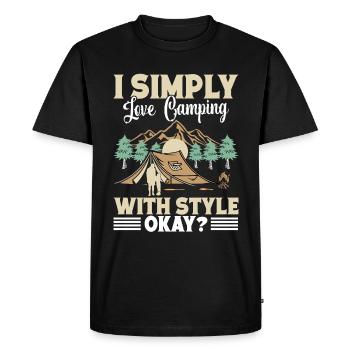Glamping Holidays Camping and Hiking Equipment Gla - Men's Premium Organic T-Shirt - black - Front - Nico (187cm)