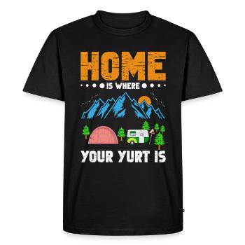 Glamper Camping Holidays Mountains Hikers Glamping - Men's Premium Organic T-Shirt - black - Front - Nico (187cm)