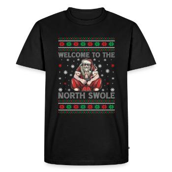 Santa Merry Liftma Bodybuilding Christmas - Men's Premium Organic T-Shirt - black - Front - Nico (187cm)