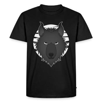 Wolf head animal motif print with wolf - Men's Premium Organic T-Shirt - black - Front - Nico (187cm)