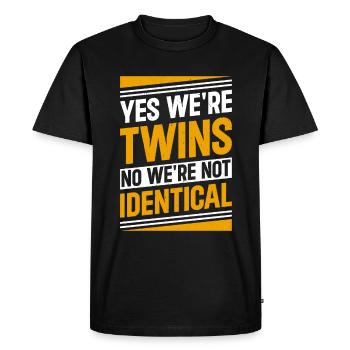 Oui nous sommes jumeaux, non nous ne sommes pas identiques - T-shirt Premium bio Homme - noir - Devant - Nico (187cm)