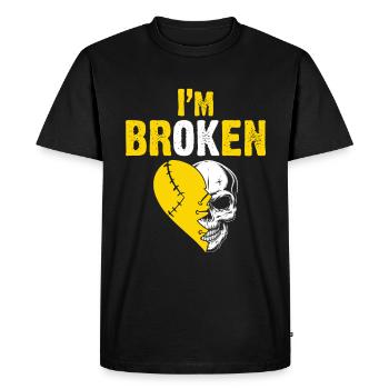 Je suis BrOKen Skull Heart Quad Biker - T-shirt Premium bio Homme - noir - Devant - Nico (187cm)