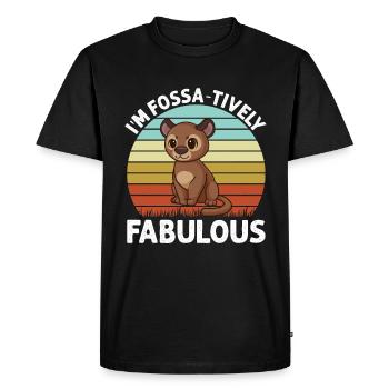 Fabulous fossa predator Madagascar - Men's Premium Organic T-Shirt - black - Front - Nico (187cm)