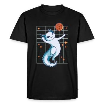 Basket-ball Axolotl drôle - T-shirt Premium bio Homme - noir - Devant - Nico (187cm)