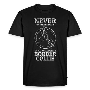 Unique Border Collie design for - Men's Premium Organic T-Shirt - black - Front - Nico (187cm)