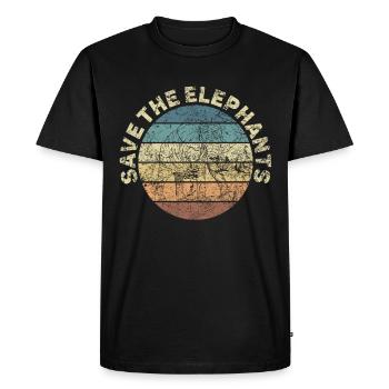 Animal spirituel éléphant au look rétro vintage - T-shirt Premium bio Homme - noir - Devant - Nico (187cm)