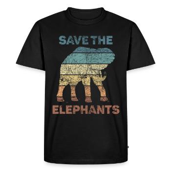 Éléphant amant Animal Design - T-shirt Premium bio Homme - noir - Devant - Nico (187cm)