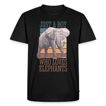 Rétro Vintage éléphant spirituel Animal Design - T-shirt Premium bio Homme - noir - Devant - Nico (187cm)